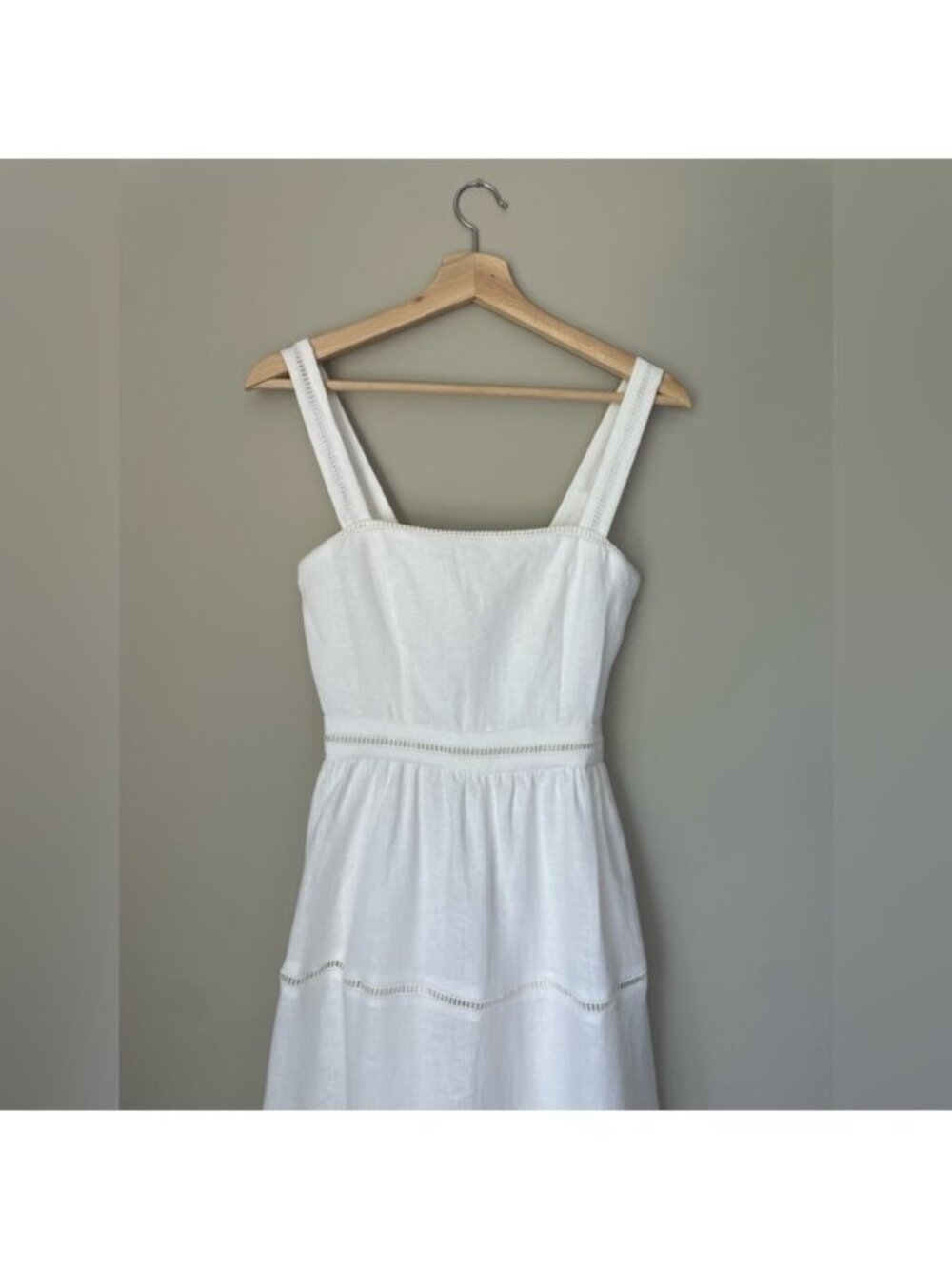 NEW Reformation Everett Linen Midi Dress White | US 6 UK 10 - Picture 8 of 16